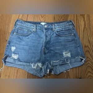 H&M Blue Distressed Jean Shorts